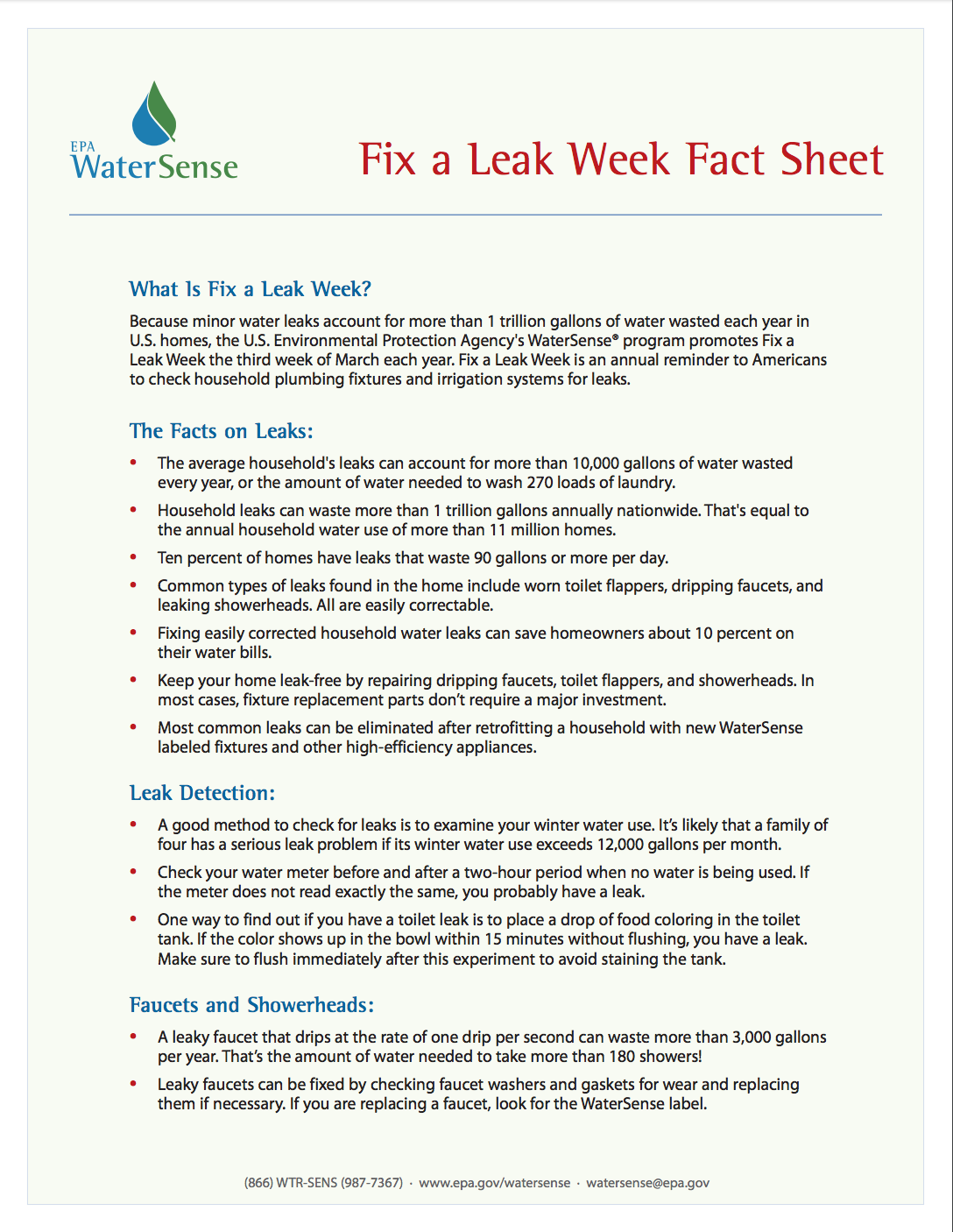 leak detection and facts on leaks