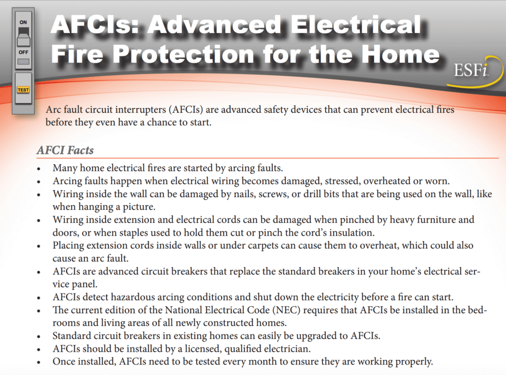 afci - arc fault interrupter facts