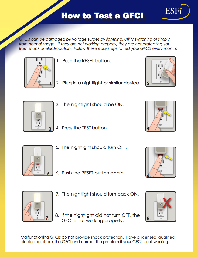 how to test ground fault circuit interrupter GFCI