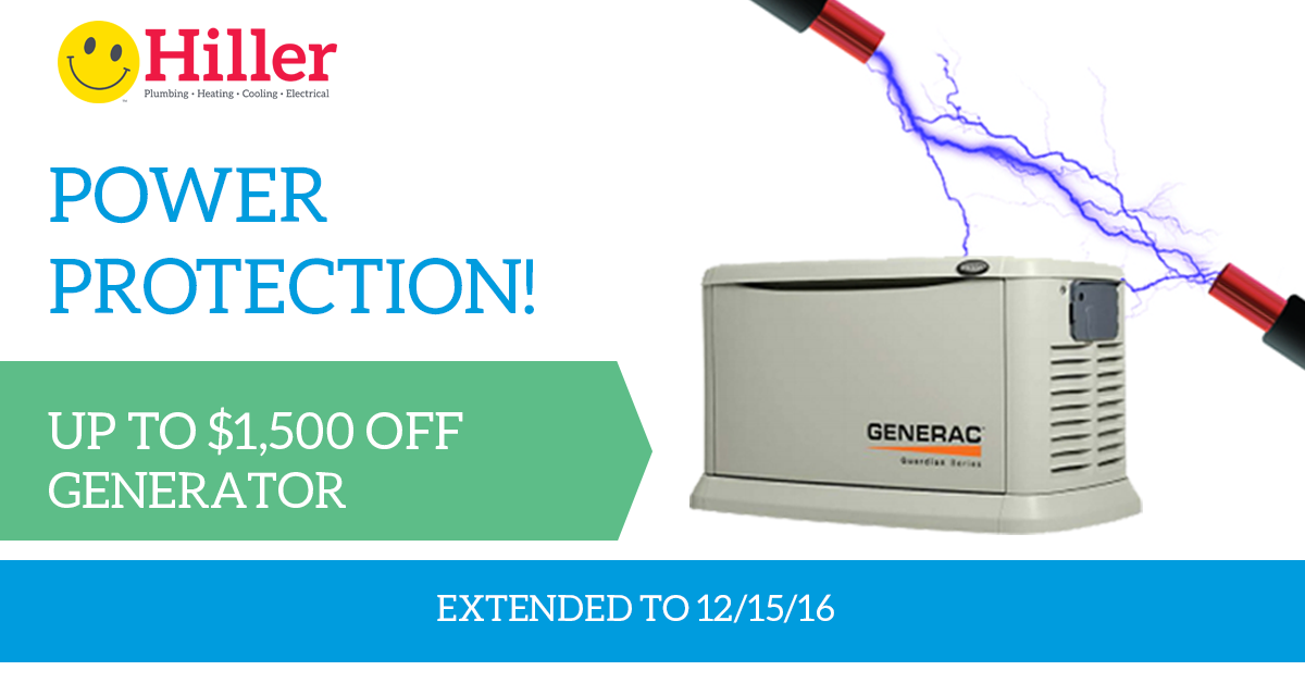 $1,500 OFF New Backup Generator - Hiller Electrical