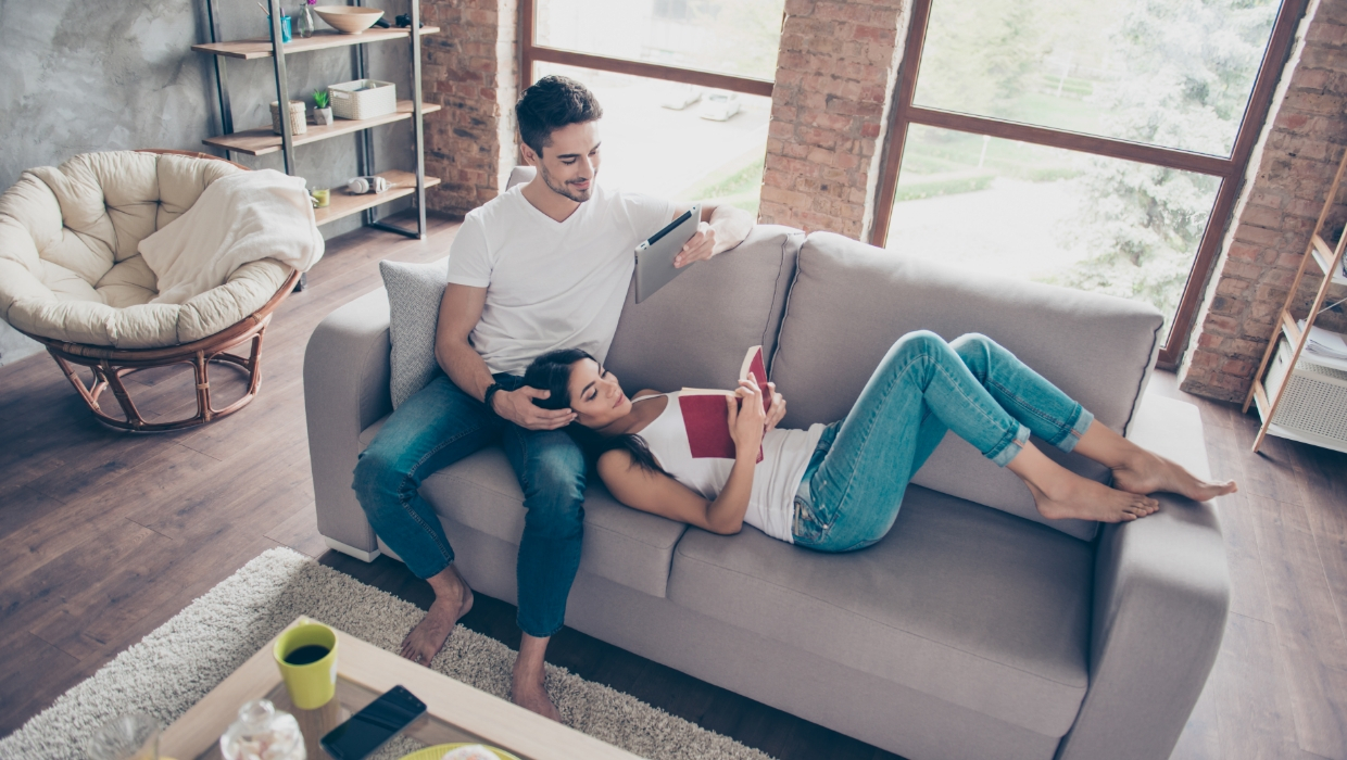 Couple enjoying home maintenance