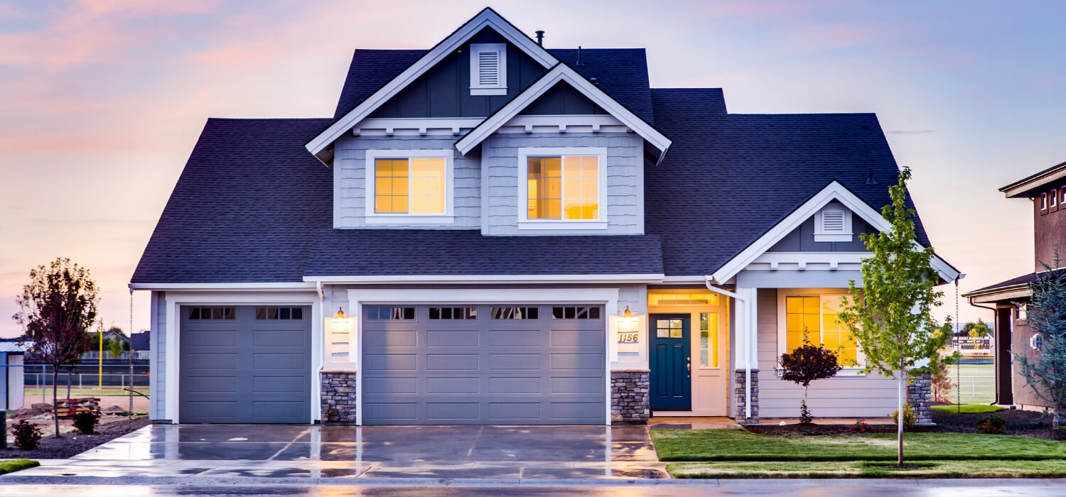 house with exterior lighting