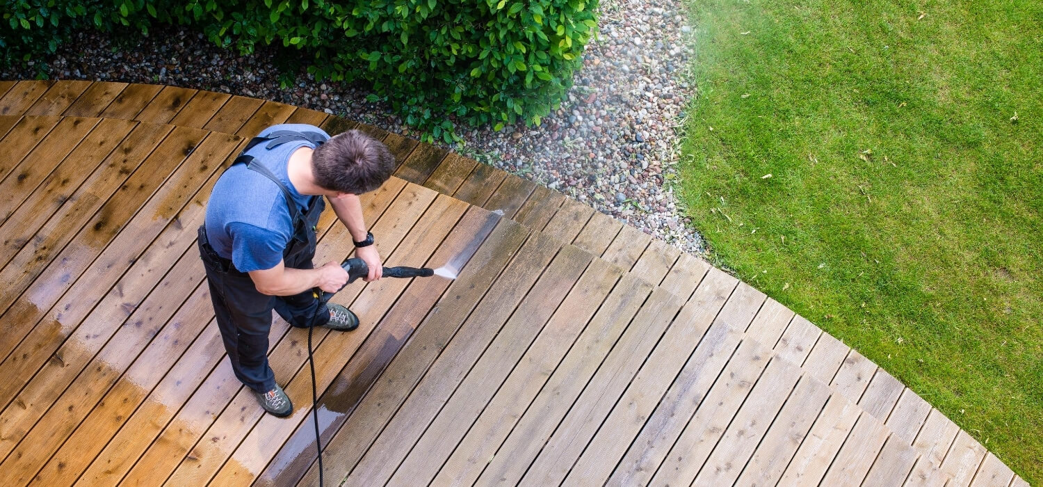 pressure washing deck