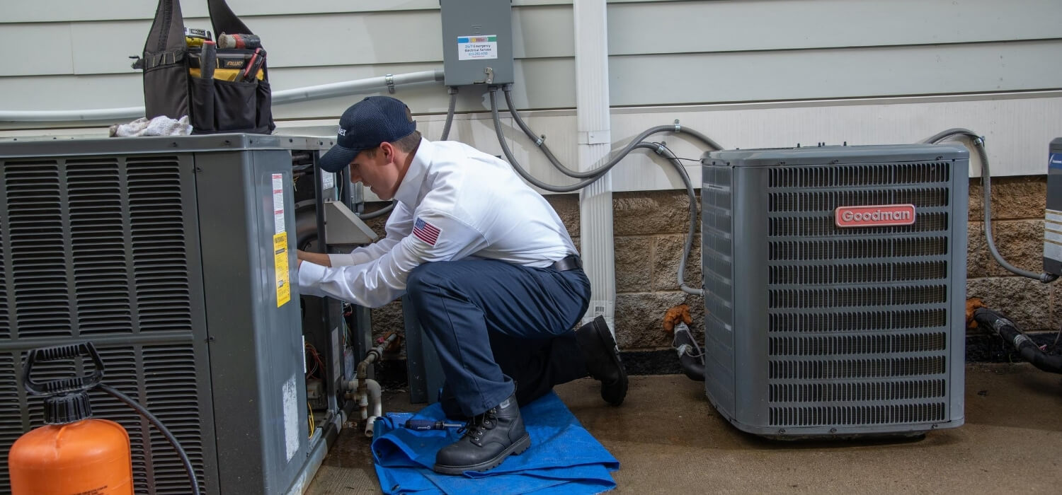 technician performing ac tune-up