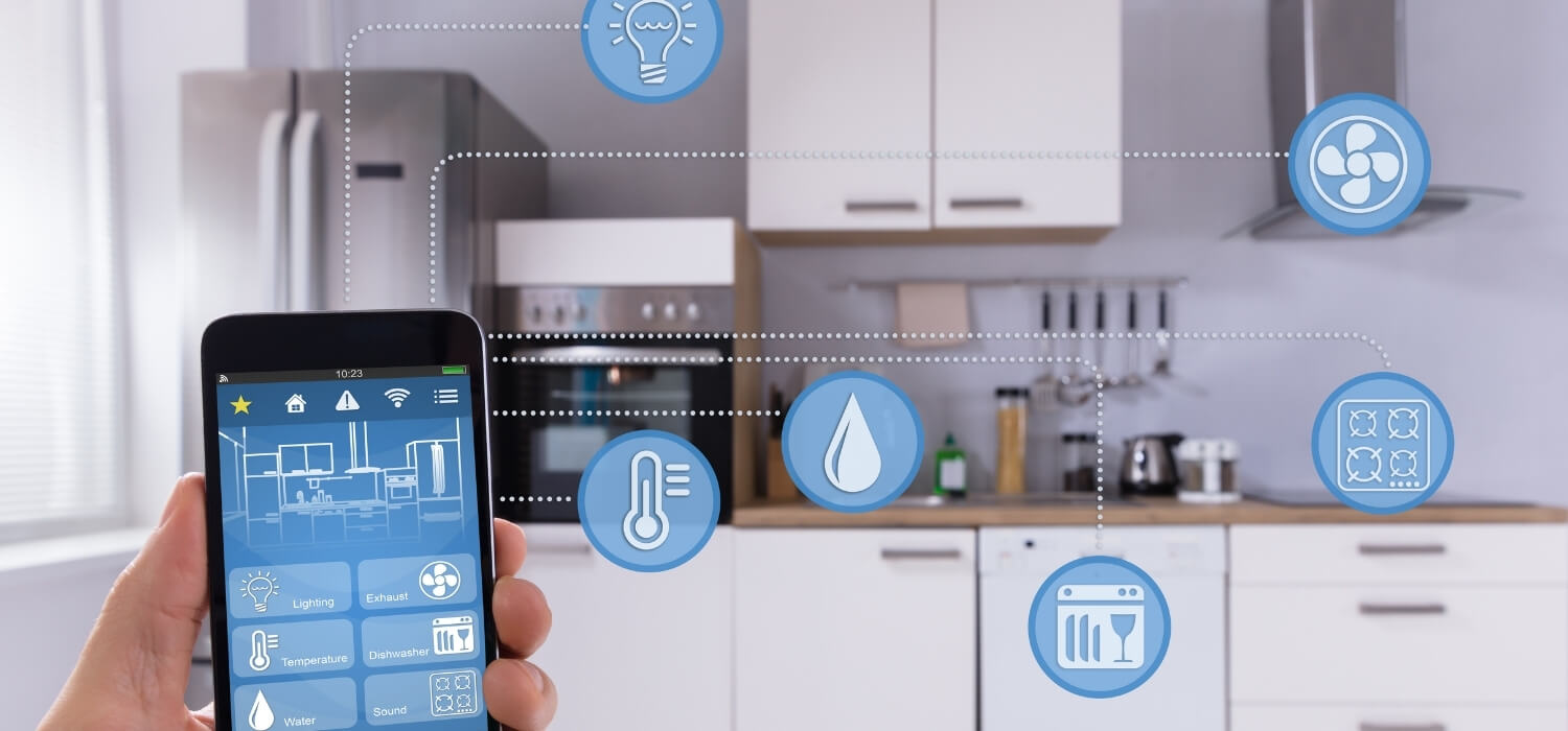 smart home on phone app showing smart home services