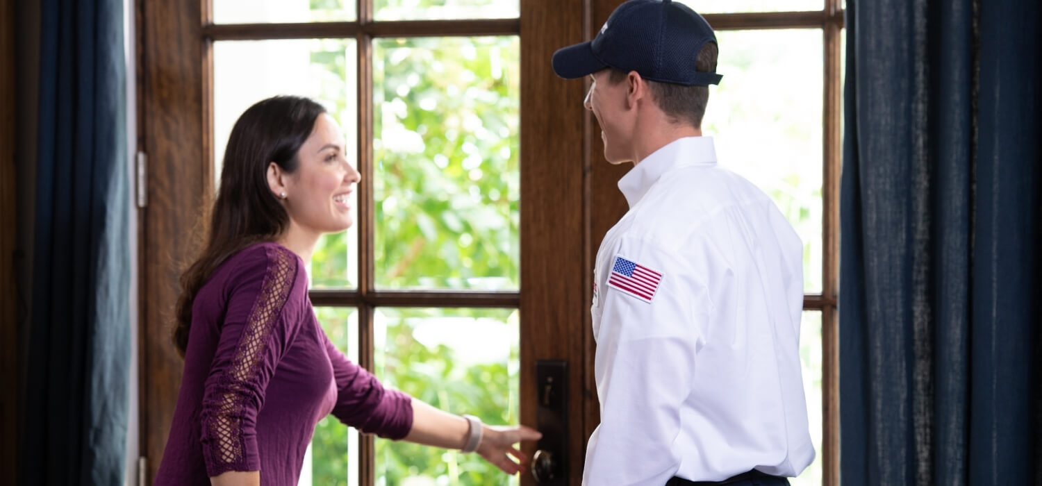 electrician leaving customer's house