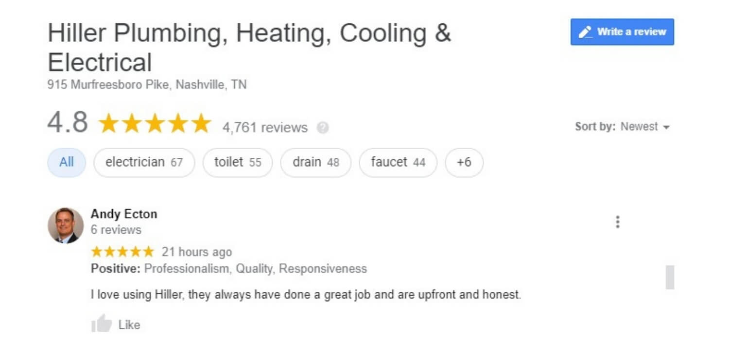 Plumber Google Reviews