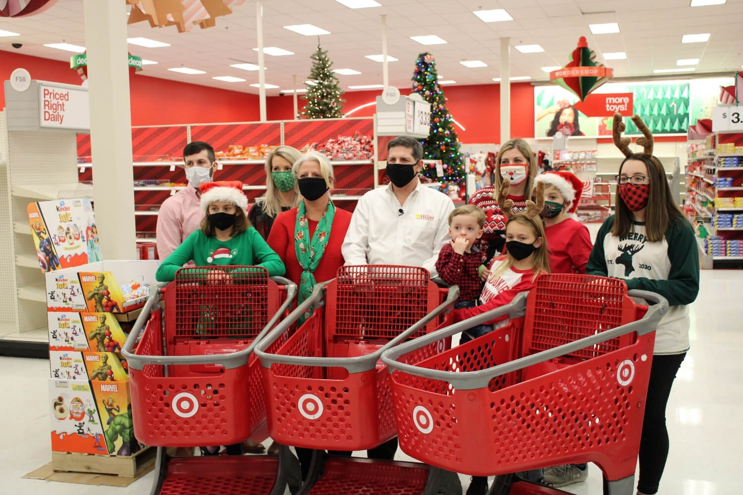 Hiller Family With Shopping Carts for Toys for Tots