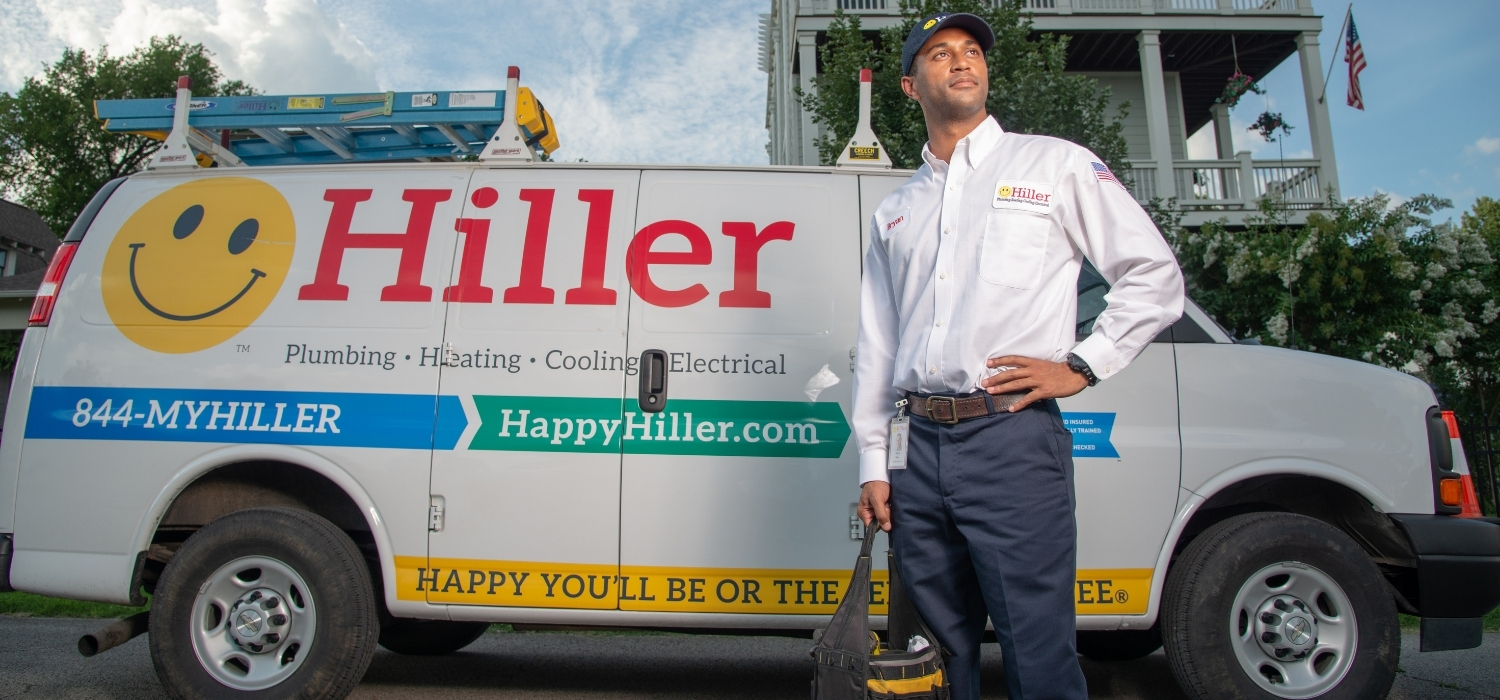 Hiller Electrician In Front Of Van