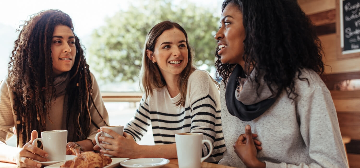 Friends Eating Brunch Talking