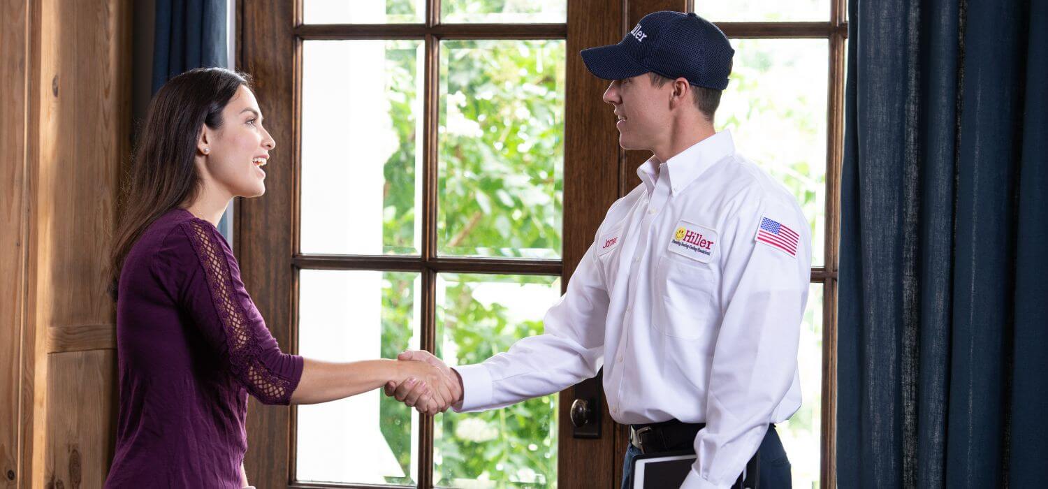 Homeowner Greeting Hiller Plumber